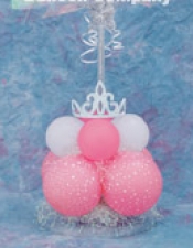 Princess balloon with tiara cluster