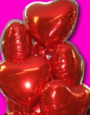 1 Dozen (12) Red Heart Foil Helium Balloons - $120