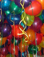 floating Jewel tone balloons